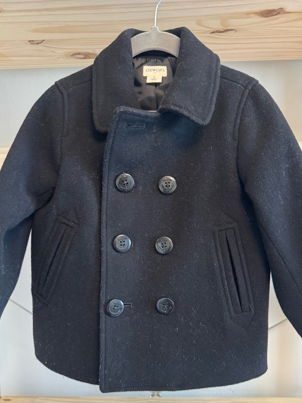 Crewcuts Black Double-Breasted Kids Peacoat